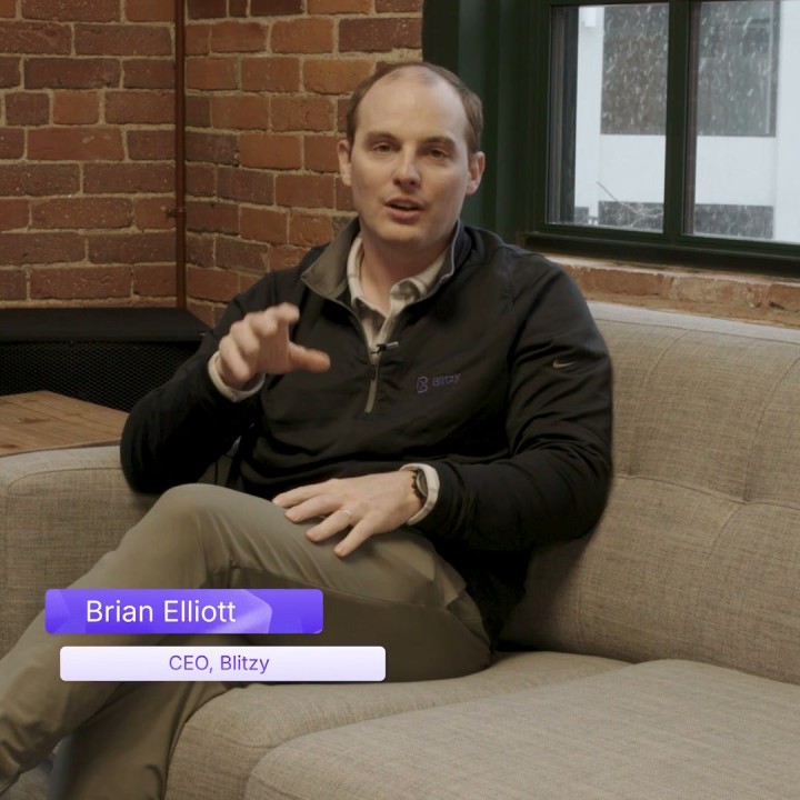 Brian Elliott, co-founder and CEO of Blitzy, seated during an interview