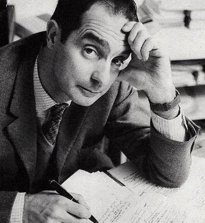 Italo Calvino writing at his desk — Founder File N°058
