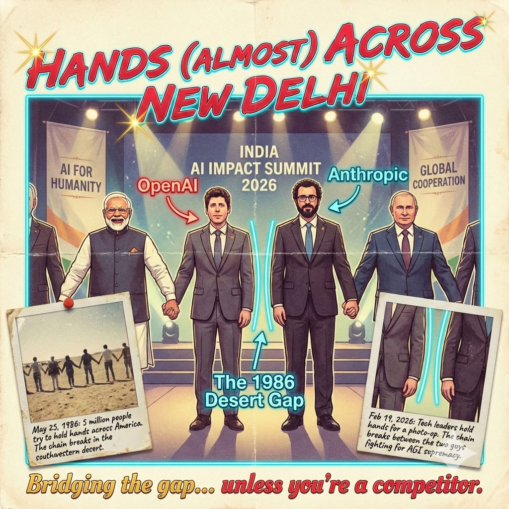 Hands (Almost) Across New Delhi — Bridging the gap… unless you're a competitor.